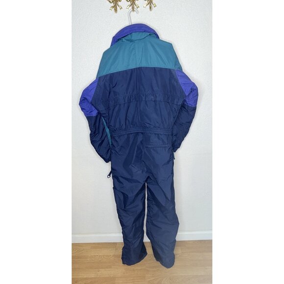 Vintage Columbia Ski Suit One Piece Snowsuit Snow Bib Retro Belted 80’s Med. R2 - Picture 9 of 12